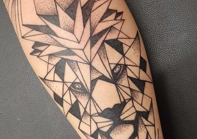 tatouage lion origami tattoo my st fulgent 85