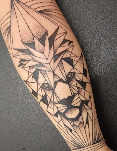 tatouage lion origami tattoo my st fulgent 85