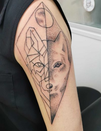 tatouage loup double face tattoo my st fulgent 85