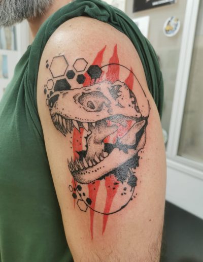 tatouage crane t-rex trash polka tattoo my st fulgent 85